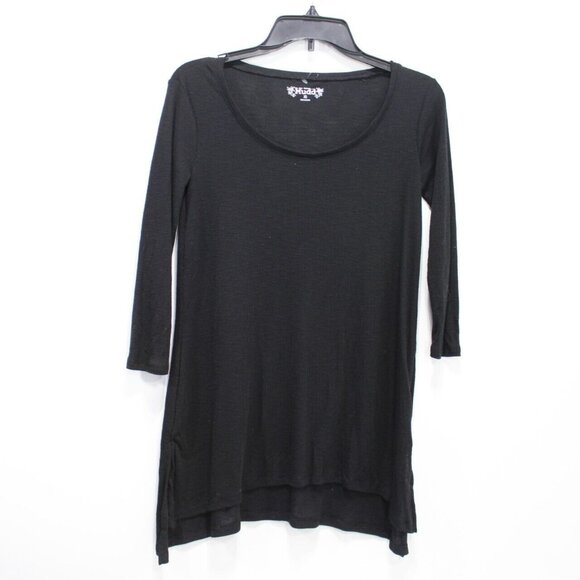 Mudd Tops - Mudd Women Black Tunic Top Polyrayon Knit Scoop Neck Pullover 3/4 Sleeve XS NWOT